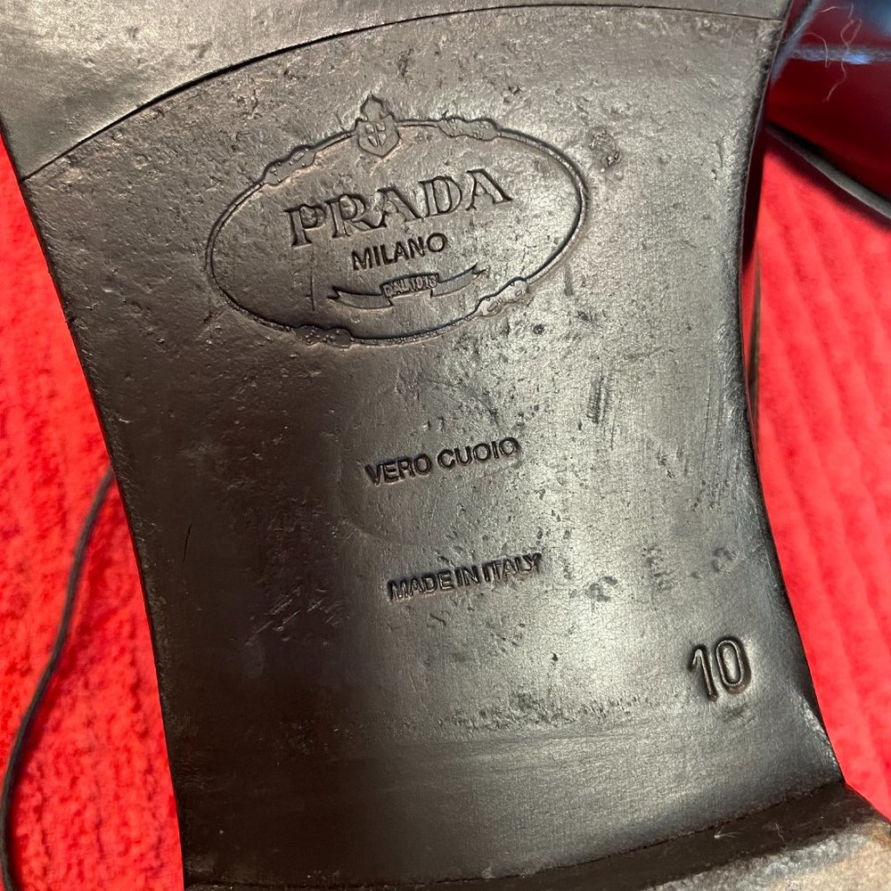 Prada Mens Patent Leather Upper and Out Soles Lace Up Black Made In Italy - Picture 3 of 16